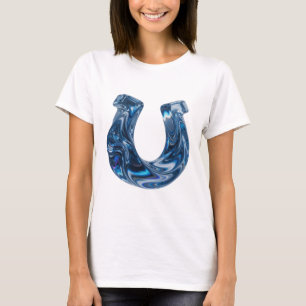 Camiseta Design de texto em azul negrito ÁGUA