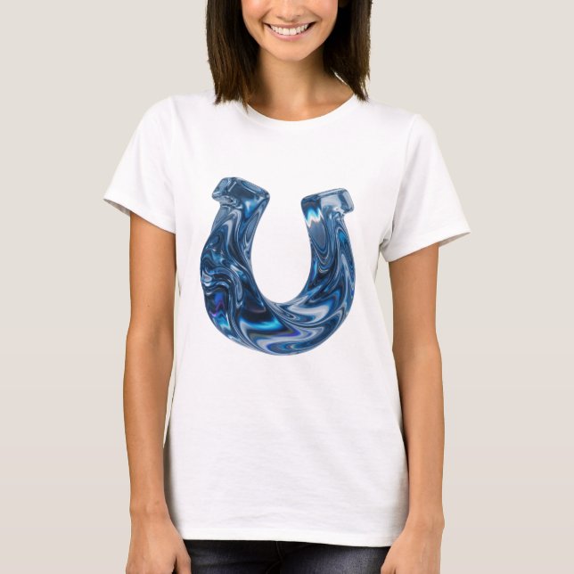 Camiseta Design de texto em azul negrito ÁGUA (Frente)