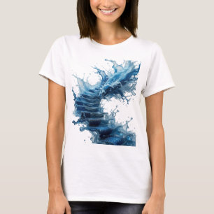 Camiseta Design de texto em prata divertido para ESCADAS DE