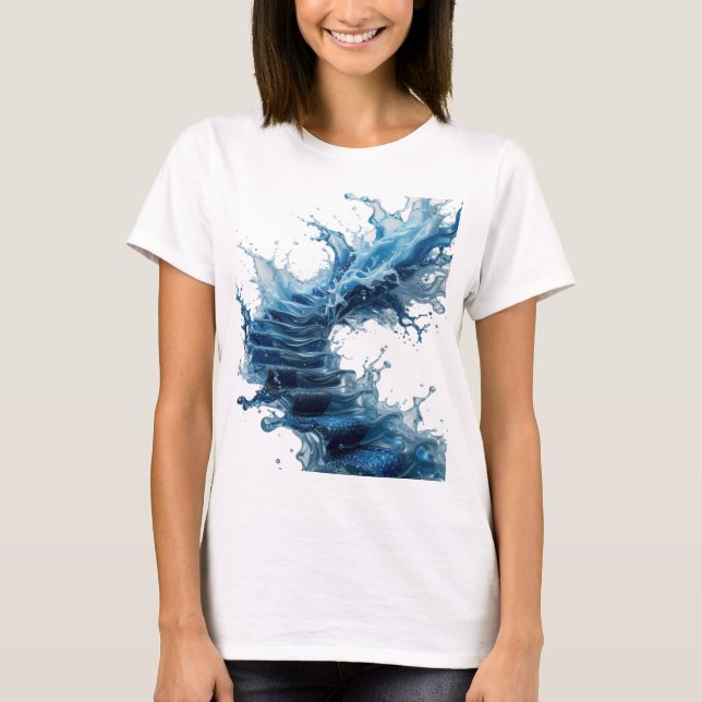 Camiseta Design de texto em prata divertido para ESCADAS DE (Frente)