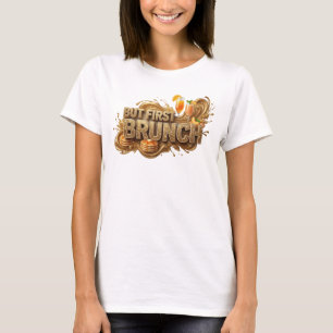 Camiseta Design de texto espirituoso Laranja, MAS PRIMEIRO