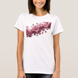Camiseta Design de texto ESTRELAS ROSADAS Vermelho Divertid