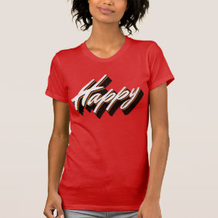 Camiseta Design de texto Feliz