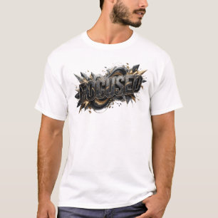 Camiseta Design de texto FOCADO colorido e atraente
