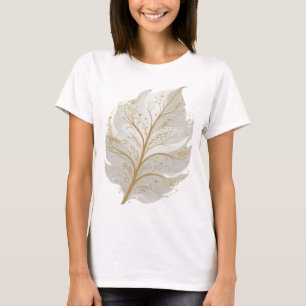 Camiseta Design de texto FOLHA BRILHANTE Dourado Fresco