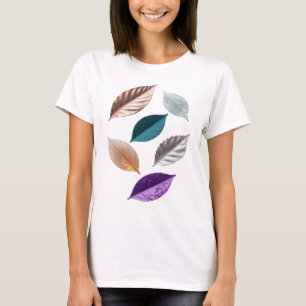 Camiseta Design de texto folhagem prateado espirituoso