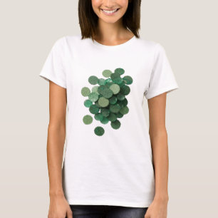 Camiseta Design de texto Folhas Verdes Artísticas