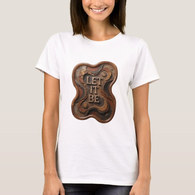 Camiseta Design de texto Fresh Silver LET IT BE (Frente)