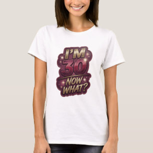 Camiseta Design de texto icônico em ouro EU TENHO 30 AGORA 