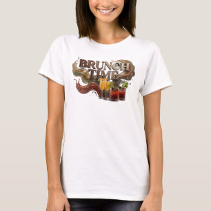 Camiseta Design de texto icônico laranja HORA DO BRUNCH