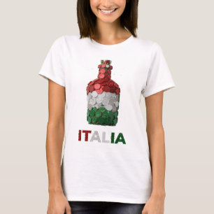 Camiseta Design de Texto ITALIA Prata Crespada