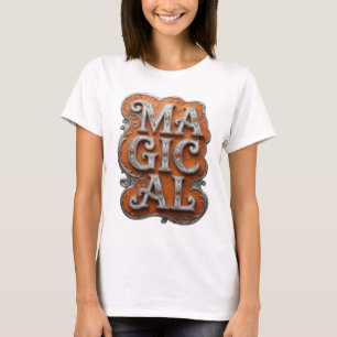Camiseta Design de texto mágico em prata impressionante