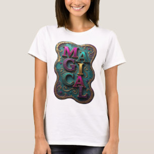 Camiseta Design de Texto MÁGICO Roxo Elegante