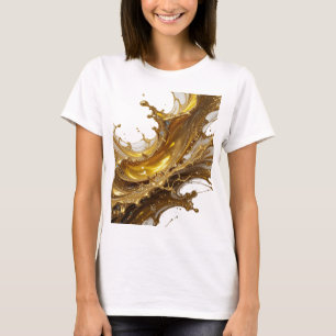 Camiseta Design de texto MODERNO OURO SALPICOS Dourados