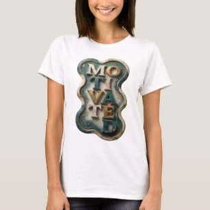 Camiseta Design de texto MOTIVADO em Ouro Nítido