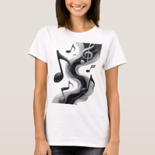 Camiseta Design de texto MUSIC IN MOTION Prateado Espirituo