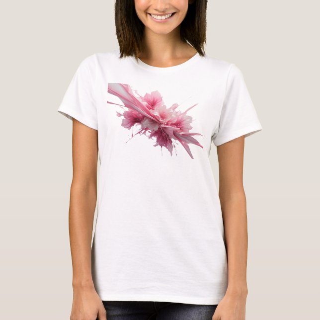 Camiseta Design de texto PINK PAINT SPLASH Rosa Nítido (Frente)