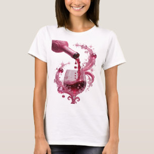 Camiseta Design de texto PINK WINE em prata ousado