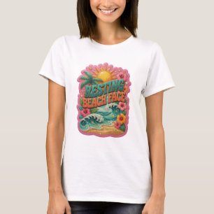 Camiseta Design de texto RESTING BEACH FACE em Azul Chamati