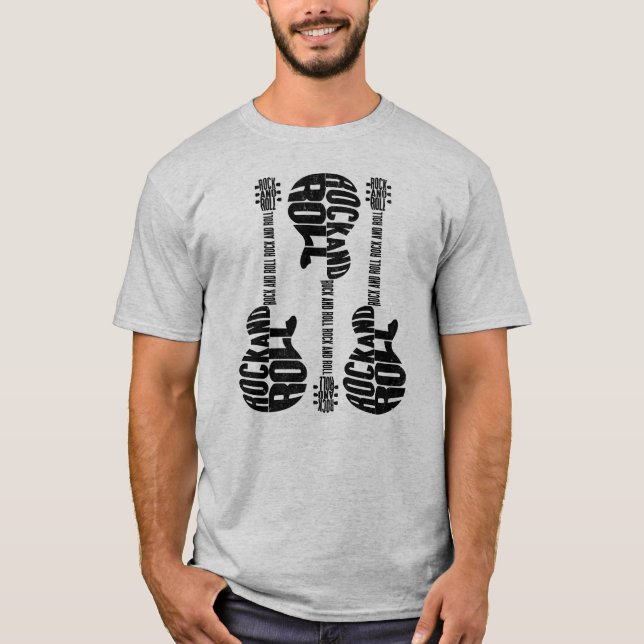 Camiseta Design de texto Rock and Roll (Frente)