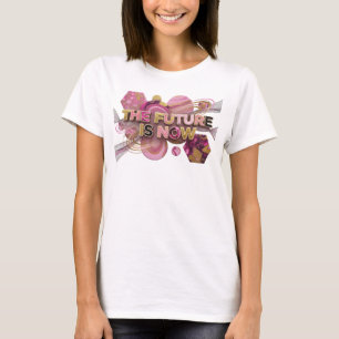 Camiseta Design de texto Rosa Intenso O FUTURO É AGORA