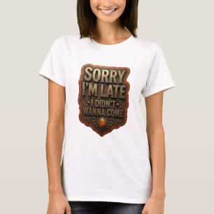 Camiseta Design de texto Sleek Gold EU NÃO QUERIA VIR