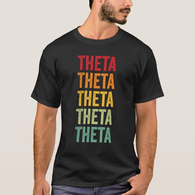 Camiseta Design de texto Theta Crypto Rainbow (Frente)