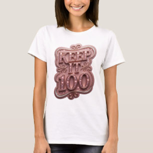 Camiseta Design de texto Vibrante Rosa KEEP IT 100