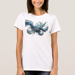 Camiseta Design de texto WATER WAVE em Prata Moderna