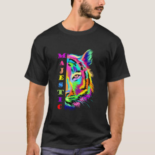 Camiseta Design de tigre multicolorido