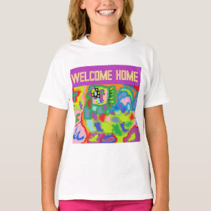Camiseta Design de tipo de logotipo inicial de boas-vindas