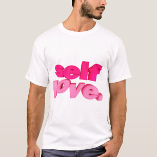 Camiseta Design de tipografia 3D de Amor Próprio.