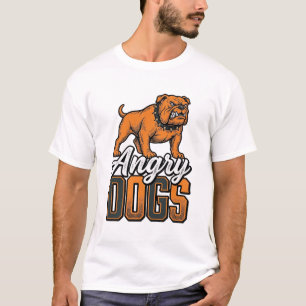 Camiseta Design de Tipografia Bulldog Vintage Angry Dogs_1