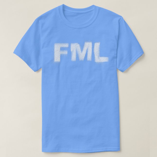 Camiseta Design de Tipografia de Glitografia Retroativa FML (Frente do Design)