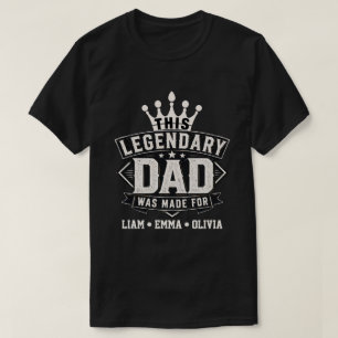 Camiseta Design de Tipografia de Pai Lendário Vintage