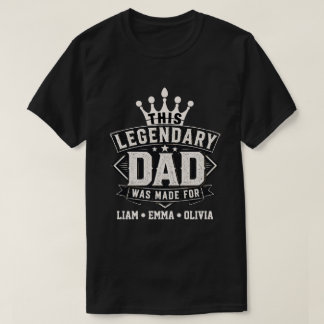 Camiseta Design de Tipografia de Pai Lendário Vintage