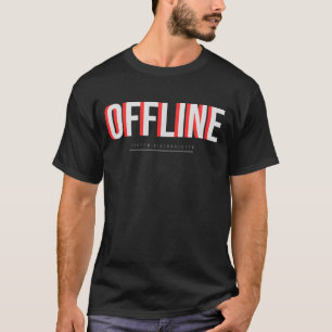 Camiseta Design de Tipografia de Tecnologia Offline