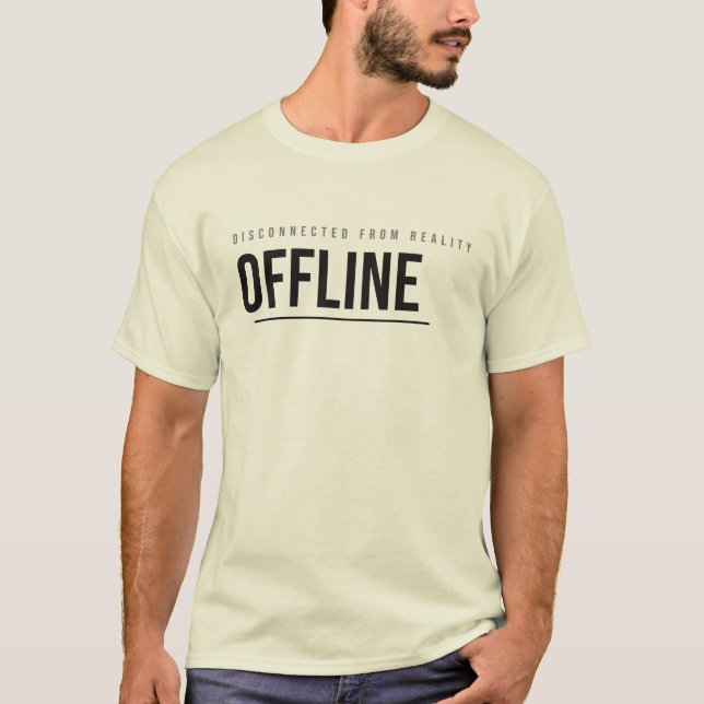Camiseta Design de Tipografia de Tecnologia Offline (Frente)