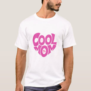 Camiseta Design de Tipografia do Coração Cor-de-Rosa legal 