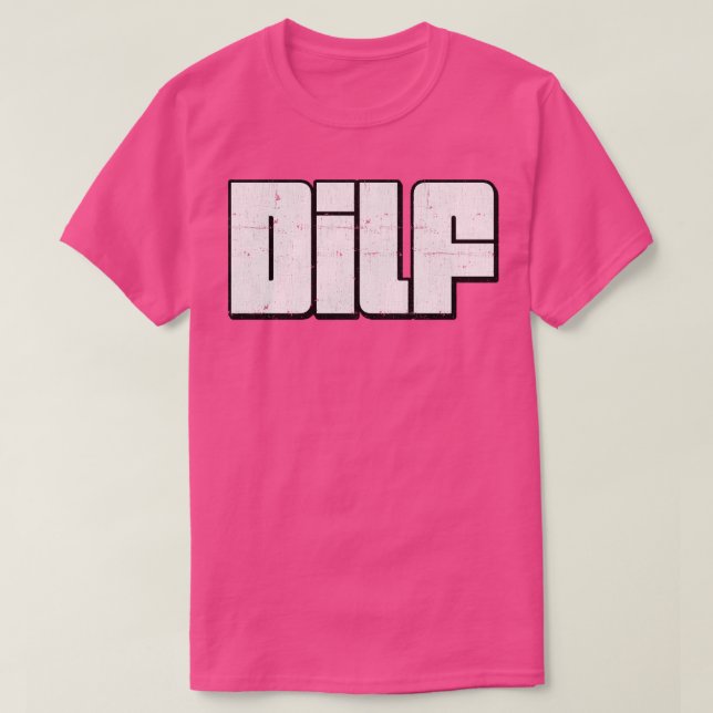 Camiseta DESIGN de Tipografia do Estilo Retro DILF (Frente do Design)