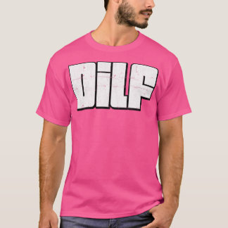 Camiseta DESIGN de Tipografia do Estilo Retro DILF