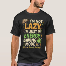 Camiseta Design de Tipografia do Modo de Economia de Energi