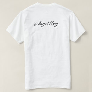 Camiseta Design de Tipografia Elegante em Preto com Angel B