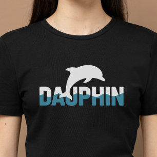 Camiseta Design de Tipografia Minimalista de Golfinhos