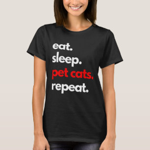 Camiseta Design de Tipografia Simples Fofo Amante de Gato 