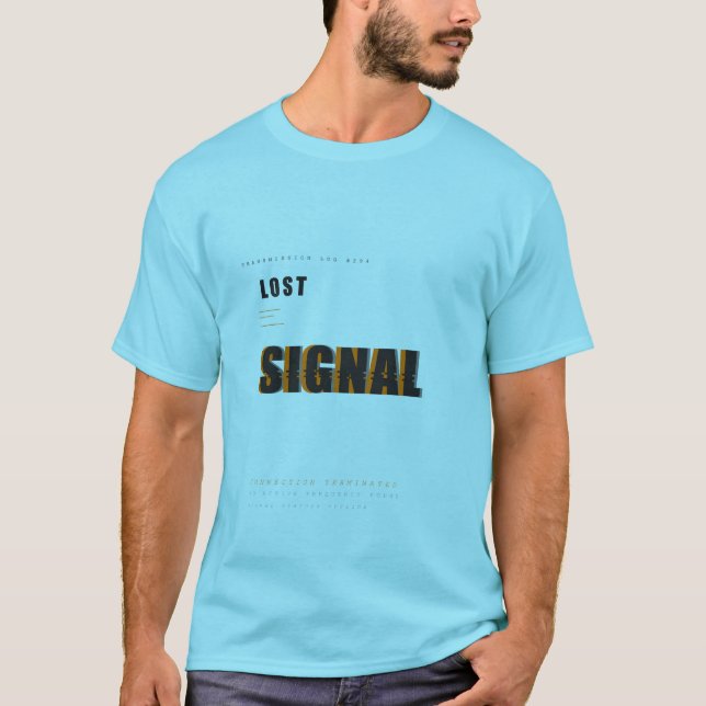 Camiseta Design de Tipografia Tech Sinal Perdido (Frente)