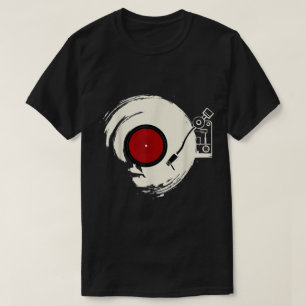 Camiseta Design de Toca-Discos de Vinil Retro