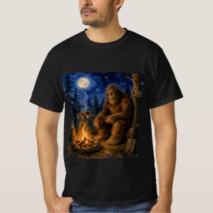 Camiseta Design de Tostagem de Cogumelo na Fogueira do Pé-G