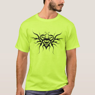 Camiseta Design de Tribal do Coração Alado - preto