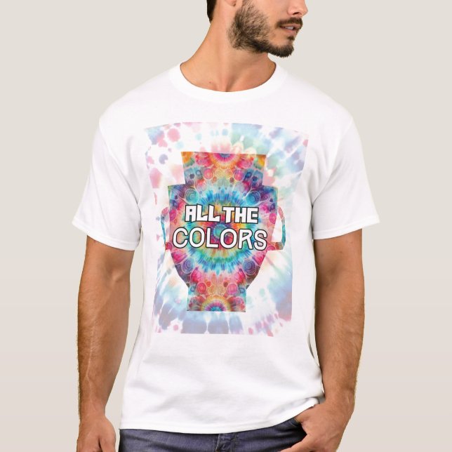 Camiseta Design de Troféu Retro Tie-Dye (Frente)